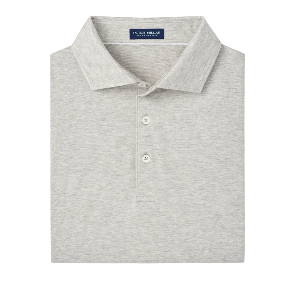 Peter Millar Crown Crafted Excursionist Flex Polo: Gale Grey Size XL EUC